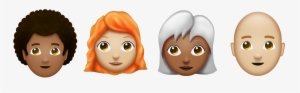 Redhead, Afro, And Bald Emojis - Curly Emoji