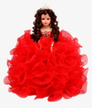 18" Quinceanera Doll - Vestido De Quinceañera Rojo Png