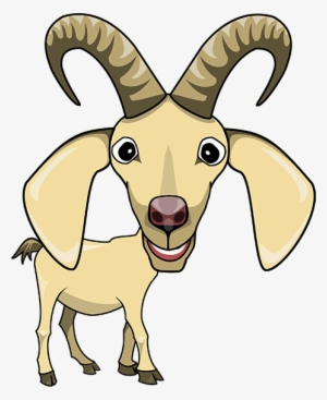 goats head clipart animated - goat horn cartoon