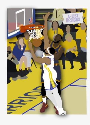 Lebron James Dunking On Javale Mcgee Illustration - Block Basketball