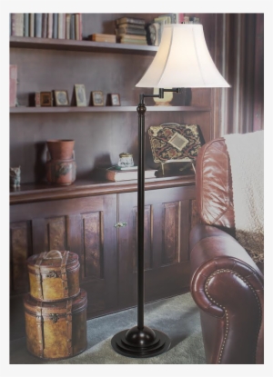 Microsun Art Deco Swing Arm Floor Lamp With Bell Shade - Lampshade