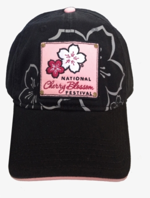 Cherry Black Patch Hat New - National Cherry Blossom Festival