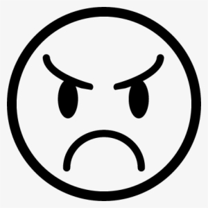 Angry Emoticon Face Vector - Angry Face Black And White