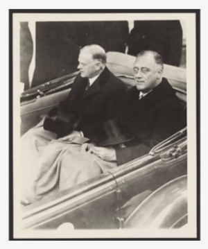 Franklin Delano Roosevelt And Herbert Hoover In Convertible