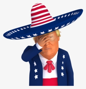 #trumpstickers Face-palm Mexican Trump 3d Caricature - Donald Trump