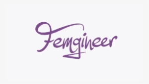 Femgineer White Logo Purple Background - Calligraphy