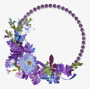 Purple Flower Frame Circle - Circle Flower Frame Png