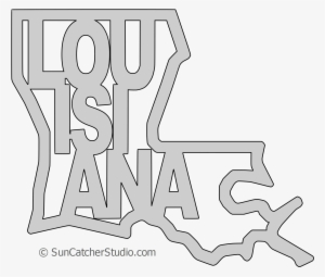 Louisiana Map Shape Text, Outline Scalable Vector Graphic - Louisiana