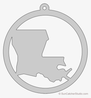 Louisiana Map Circle Free Scroll Saw Pattern Shape - Scroll Saw
