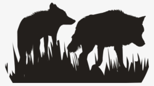 Wolves Dogs Silhouettes Mammals Animals St - Wolf Family Silhouette