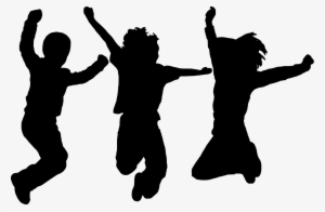 Kids Silhouette - Excited Kids Silhouette