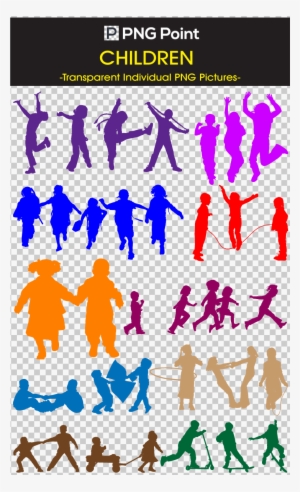 Silhouette Images, Icons And Clip Arts Of Children - Silhouette