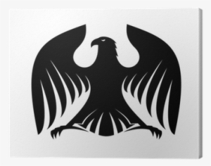 Stylized Powerful Black Eagle Silhouette Canvas Print - Eagles Vector