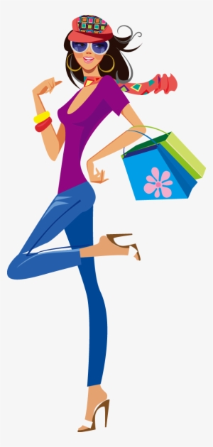 Png Library Stock Shopping Girl Silhouette At - Shopping Girl Png