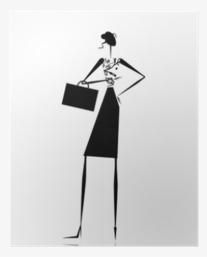 Business Lady, Silhouette For Your Design Poster • - Design