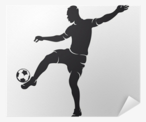 Vector Football Player Silhouette With Ball Isolated - Gender Disparity In Sport