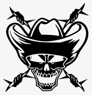 Cowboy Skull Silhouette Picture In Black Vinyl - Cowboy Skull Png