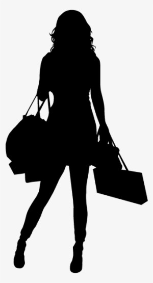 Silhouette-shopping - Girl Shopping Silhouette Png