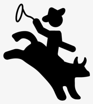 Rodeo Silhouette Of A Mammal With A Cowboy Riding On - Rodeo Icon