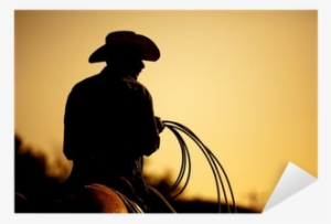 Poster: Burkard's Cowboy With Lasso Silhouette At Small-town