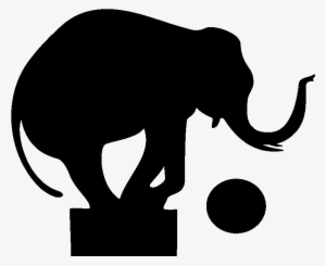 Sticker Prise Elephant De Cirque Ambiance Sticker Kc12244 - Circus Elephant Silhouette Png