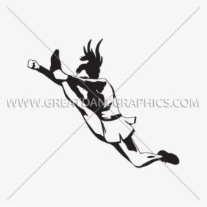 Png Black And White Cheer Kick Production Ready Artwork - Cheerleader Jump Silhouette