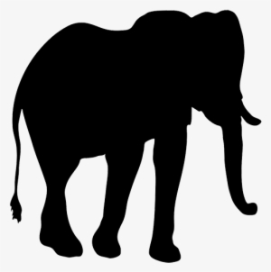 Silhouette Clip Art Of Elephant, Elephant Silhouette - Indian Elephant