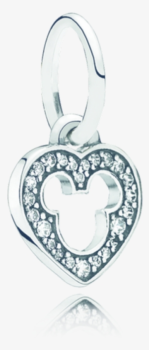Disney, Mickey Silhouette - Authentic European Flower Heart 925 Sterling Silver