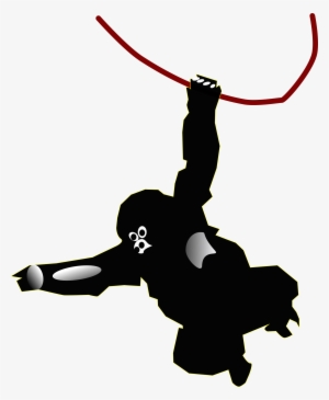 swinging monkey silhouette at getdrawings - liana monkey