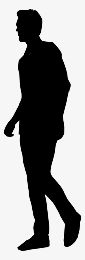 People Silhouette Clipart Tall Man - Silhouette Walking Png