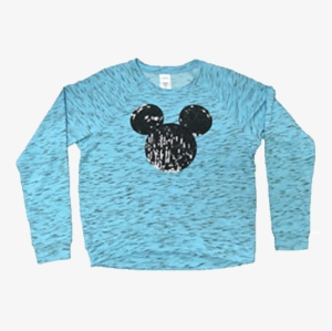 Disney Mickey Mouse Ear Sequin Silhouette Lightweight - Long-sleeved T-shirt