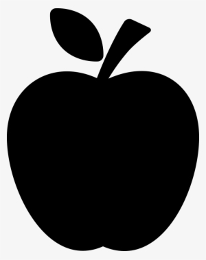 Apple Black Silhouette With A Leaf Comments - Apples Png File Silhouette