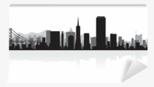 San Francisco City Skyline Silhouette Wall Mural • - San Francisco Skyline Large Mug