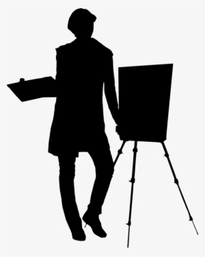 Silhouette, Artist, Isolated, Sketch, Drawing, Woman - Transparent Painter Silhouette