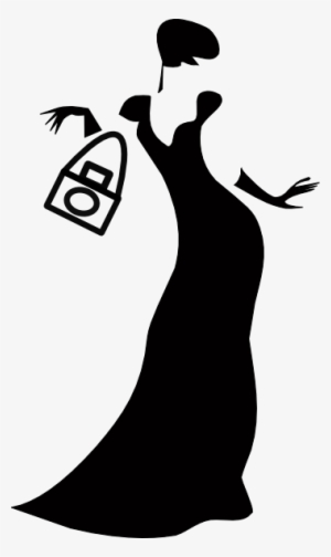 Transparent Stock Woman Clip Art At Clker Com Vector - Silhouette Woman In Dress