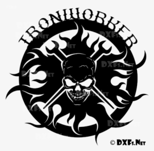 Ironworker Skull Silhouette Design Cnc Dxf Design For - Ironworker Skull Svg