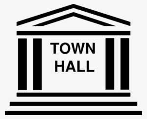 Vector Town Silhouette Illustration - Town Hall Clip Art