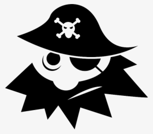 Eye, Silhouette, Skull, Cartoon, Bones, Hat, Pirates - Pirate Black And White