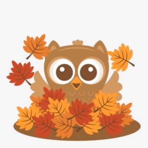 Owl In Leaves Svg Scrapbook Cut File Cute Clipart Files - Fall Clipart