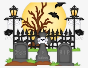 Graveyard Clipart Spooky Graveyard - Cemetery Clipart Halloween Png