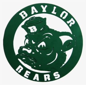 Baylor Sailor Bear Green Circular Wall Sign - Wisconsin Herd Logo