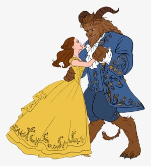 Belle Beast Belle, Beast Dancing - Beauty And The Beast Disney Clipart