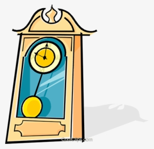 Grandfather Clock Royalty Free Vector Clip Art Illustration - Standuhr Clipart