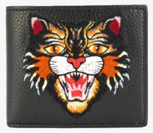 Angry Cat Billfold Wallet - Gucci Lion Wallet Black