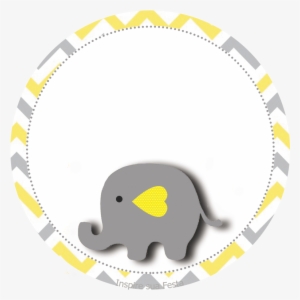 Jpg Transparent Library Baby Shower Elephant Clipart - Elefantinho Amarelo E Cinza Png