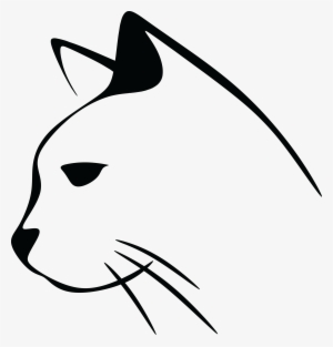 Free Clipart Of A Black And White Cat Head - Cat Head Clip Art