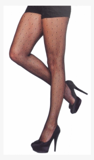 Starlet Dotted Fishnet Stockings - Fishnet Legs Transparent