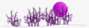 Purple Full Moon Treeline - Sketch