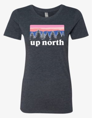 Up North Treeline Sunset Ladies T Shirt - Course I Talk To Myself Ed Expert Advice Next Level