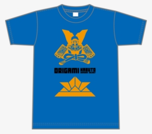 Origami Samurai Helmet T-shirt - Blue